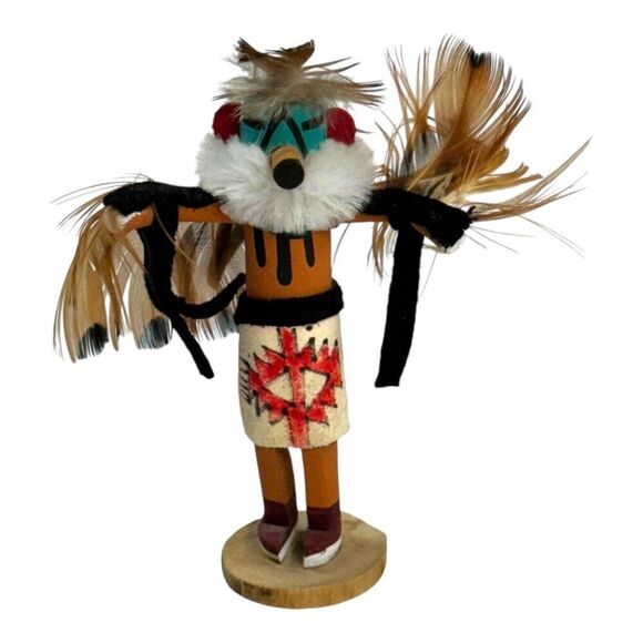 Vintage Hopi Katsina Dancer Native American Kachina Doll With Feathers EAGLE - Picture 2 of 6
